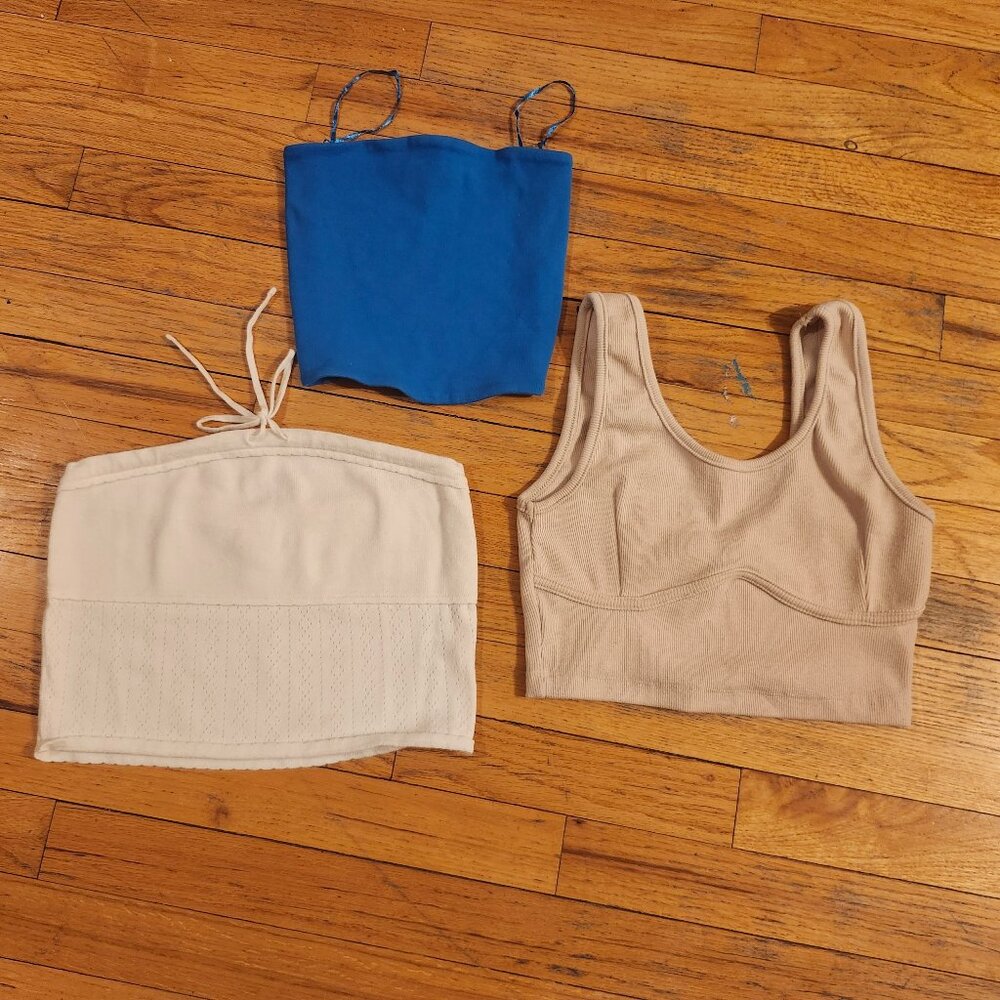 3 Lot crop Tops  Signature 8, Zara, L.A. Hearts